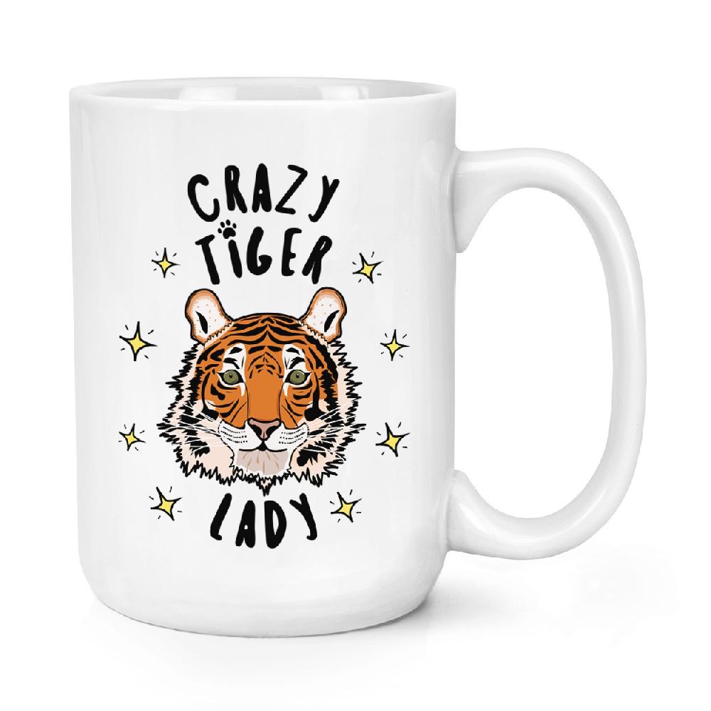 gift base Crazy Tiger Lady Stars 15oz Large Mug Cup