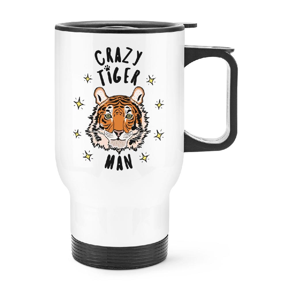 gift base Crazy Tiger Man Stars Travel Mug Cup With Handle