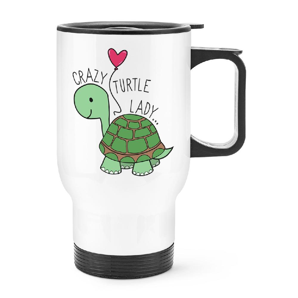 gift base Crazy Turtle Lady Travel Mug Cup With Handle