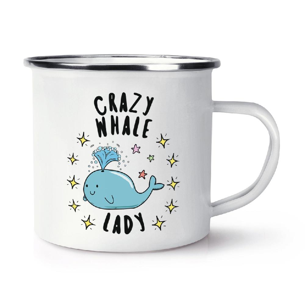 gift base Crazy Whale Lady Stars Retro Enamel Mug Cup