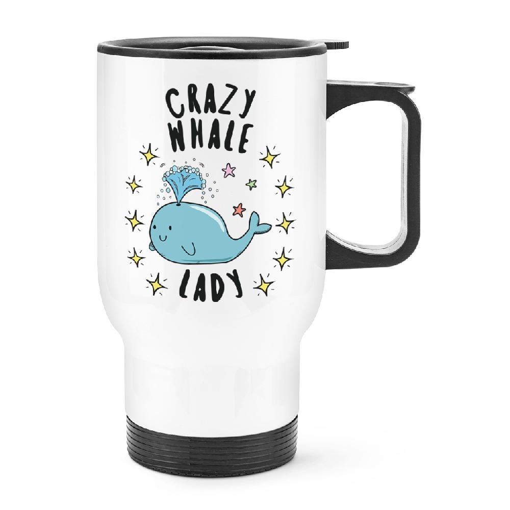 gift base Crazy Whale Lady Stars Travel Mug Cup With Handle