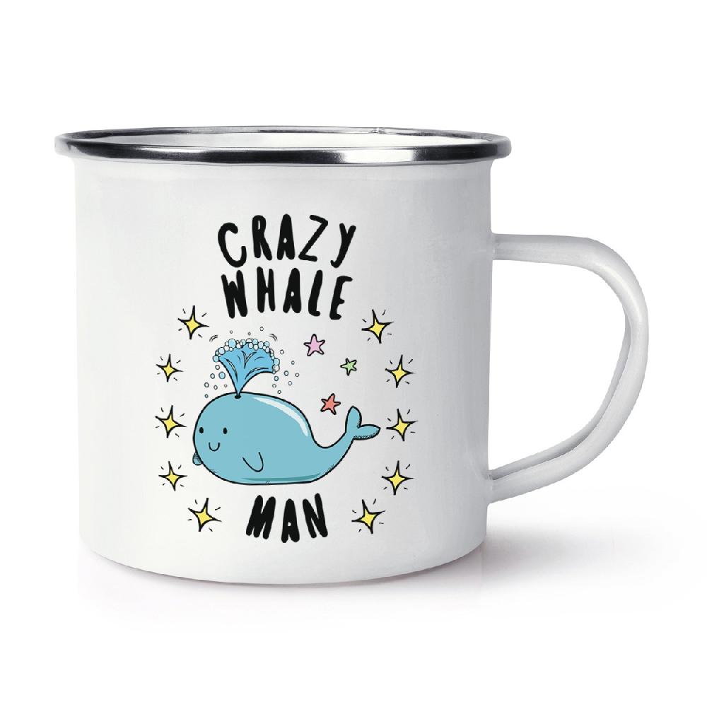 gift base Crazy Whale Man Stars Retro Enamel Mug Cup