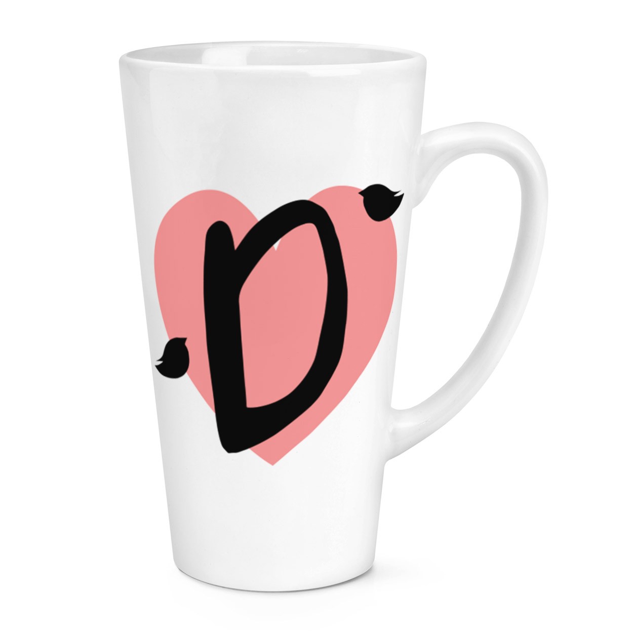 gift base D Heart Alphabet 17oz Large Latte Mug Cup