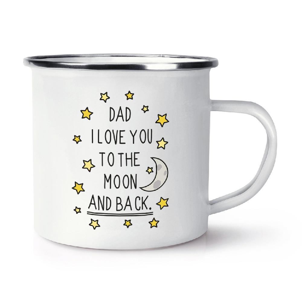 gift base Dad I Love You To The Moon And Back Retro Enamel Mug Cup