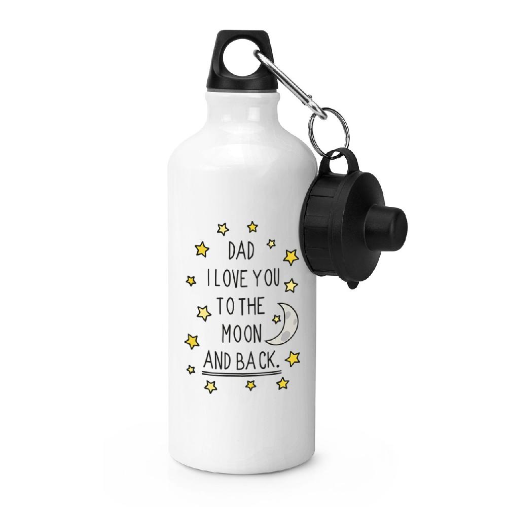 gift base Dad I Love You To The Moon And Back Sports Bottle