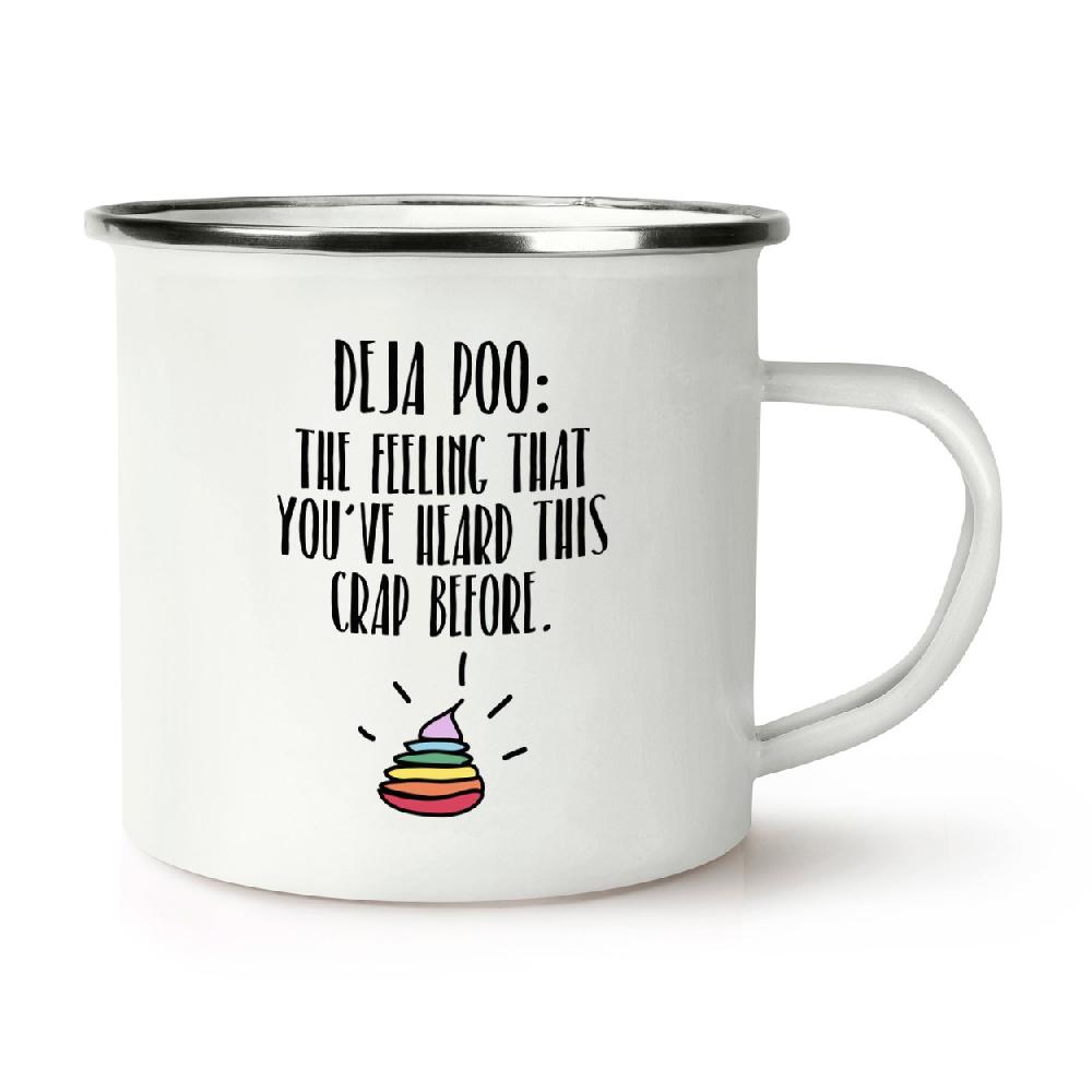 gift base Deja Poo The Feeling That You've Heard This Crap Before Retro Enamel Mug Cup