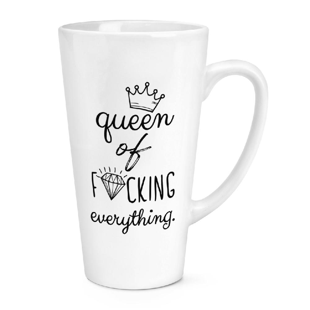 gift base Diamond Queen Of F-king Everything 17oz Large Latte Mug Cup