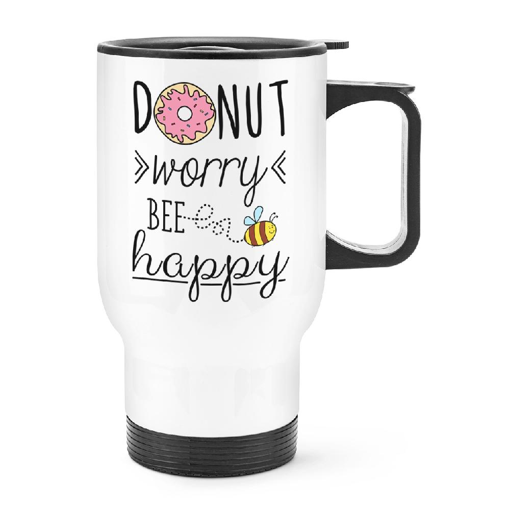 gift base Donut Worry Bee Happy Travel Mug Cup With Handle