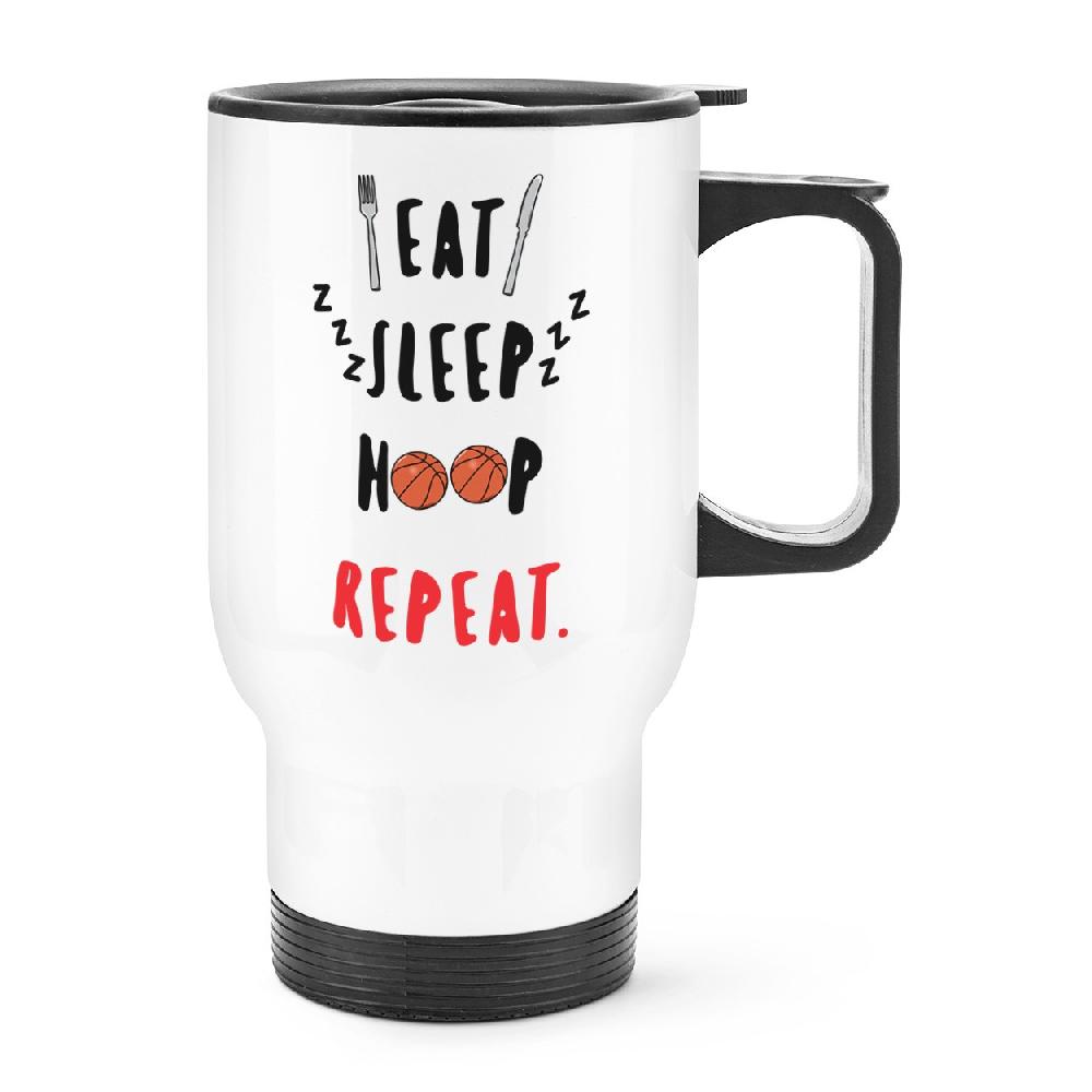 gift base Eat Sleep Hoop Repeat Travel Mug Cup With Handle