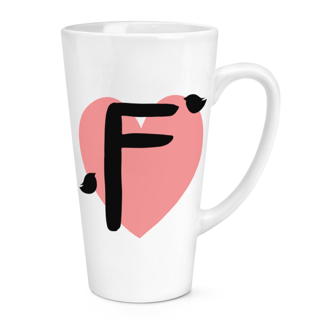 gift base F Heart Alphabet 17oz Large Latte Mug Cup