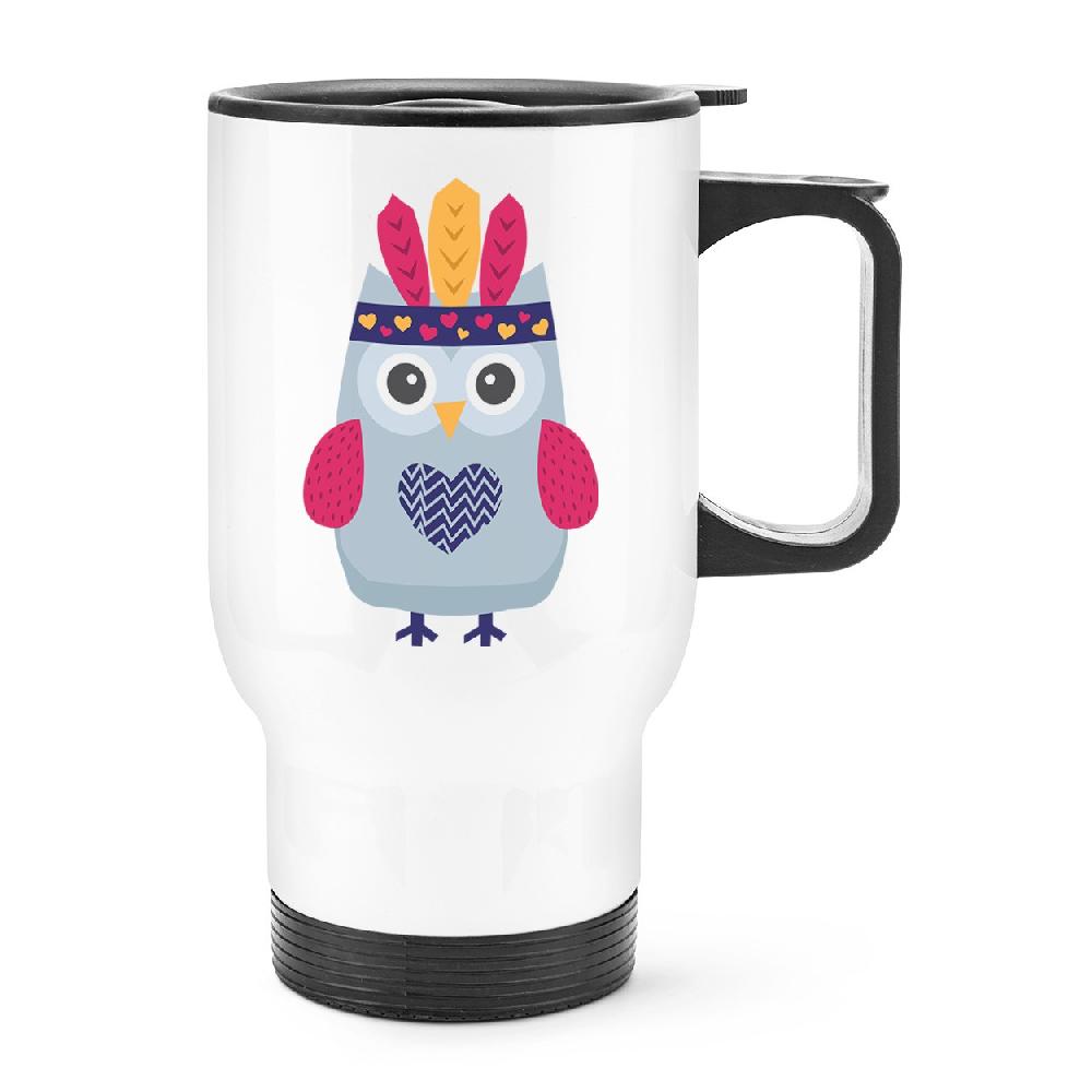 gift base Festival Owl Head Dress Travel Mug Cup With Handle