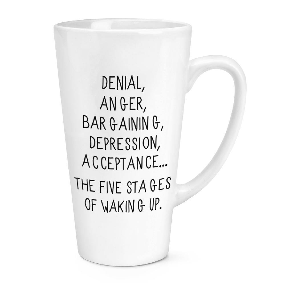 gift base Five Stages Of Waking Up 17oz Large Latte Mug Cup