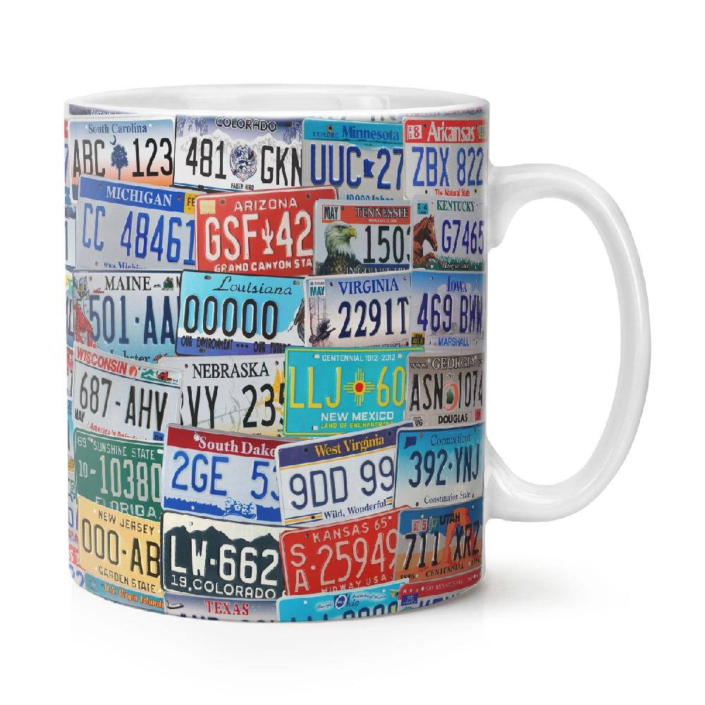 gift base American Licence Plates 10oz Mug Cup