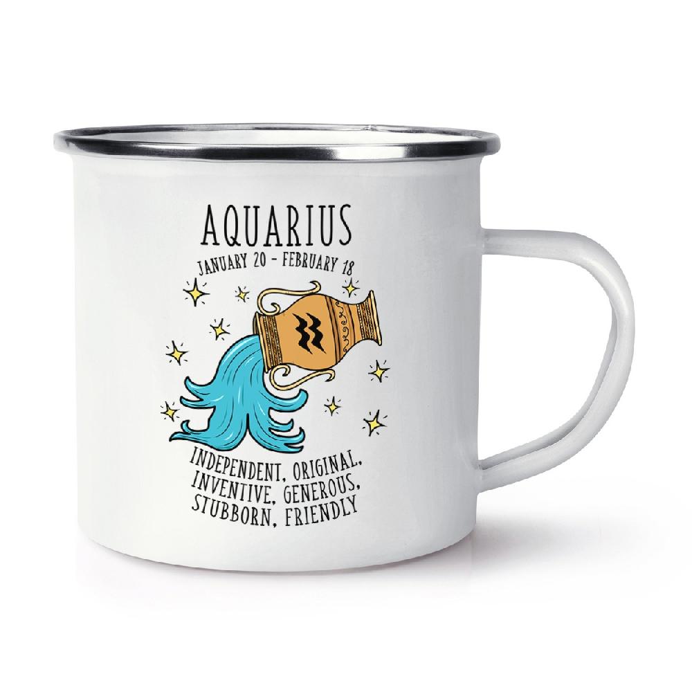 gift base Aquarius Horoscope Retro Enamel Mug Cup