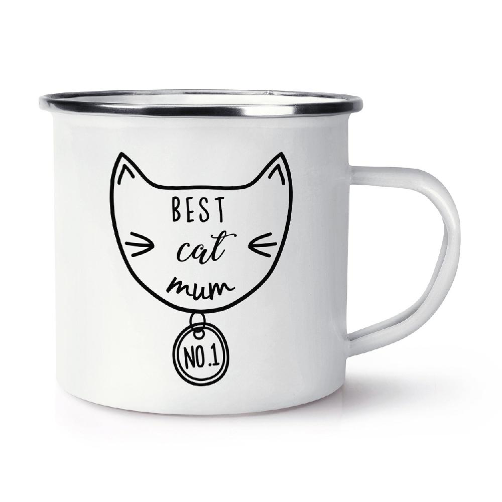 gift base Best Cat Mum Retro Enamel Mug Cup