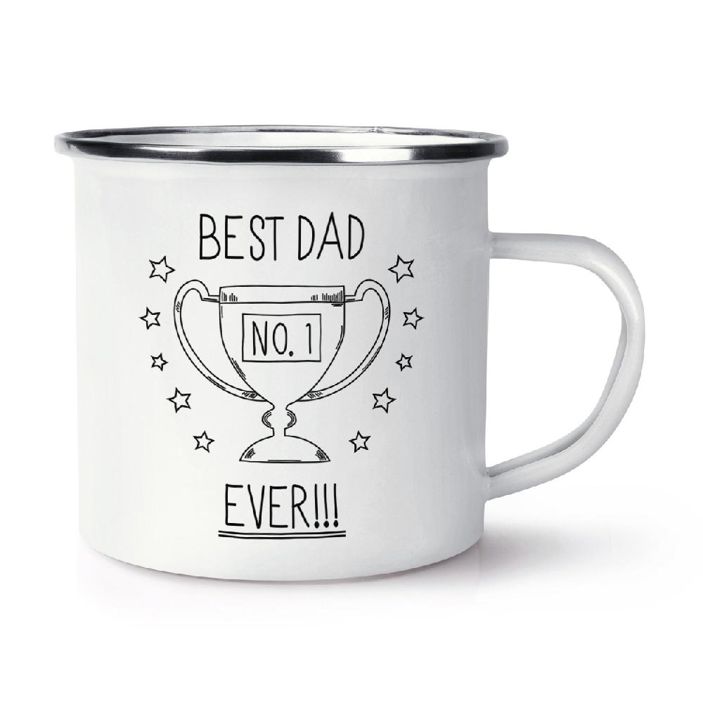 gift base Best Dad Ever No.1 Retro Enamel Mug Cup