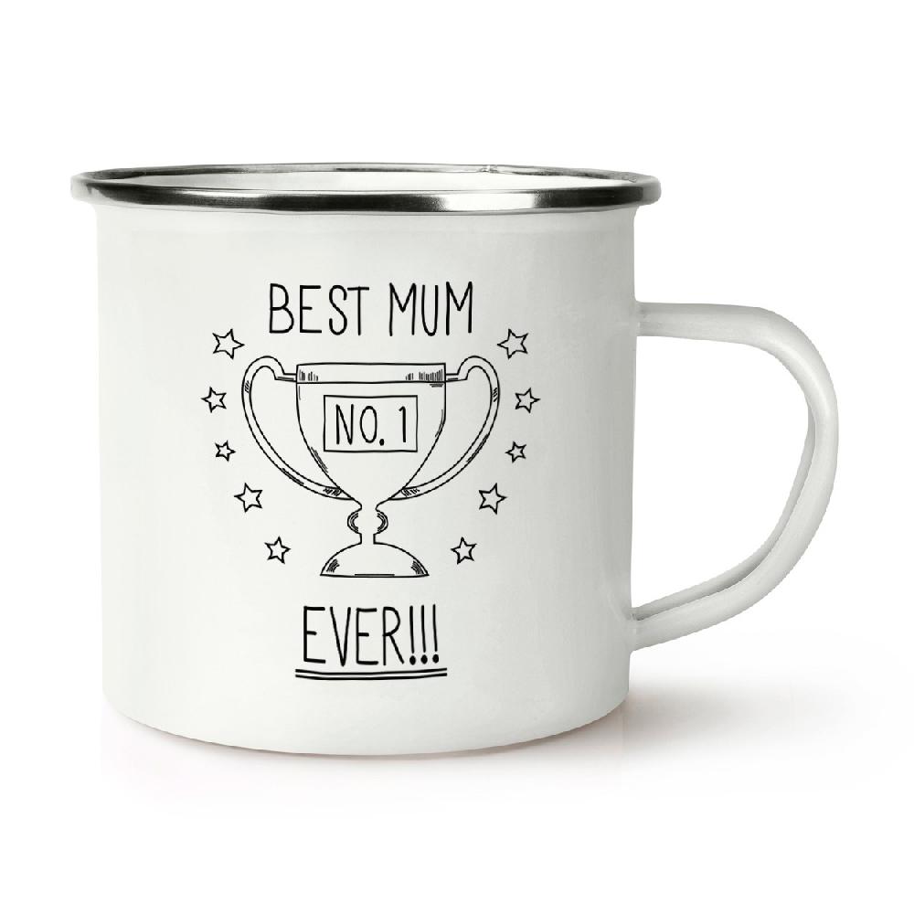 gift base Best Mum Ever No.1 Retro Enamel Mug Cup