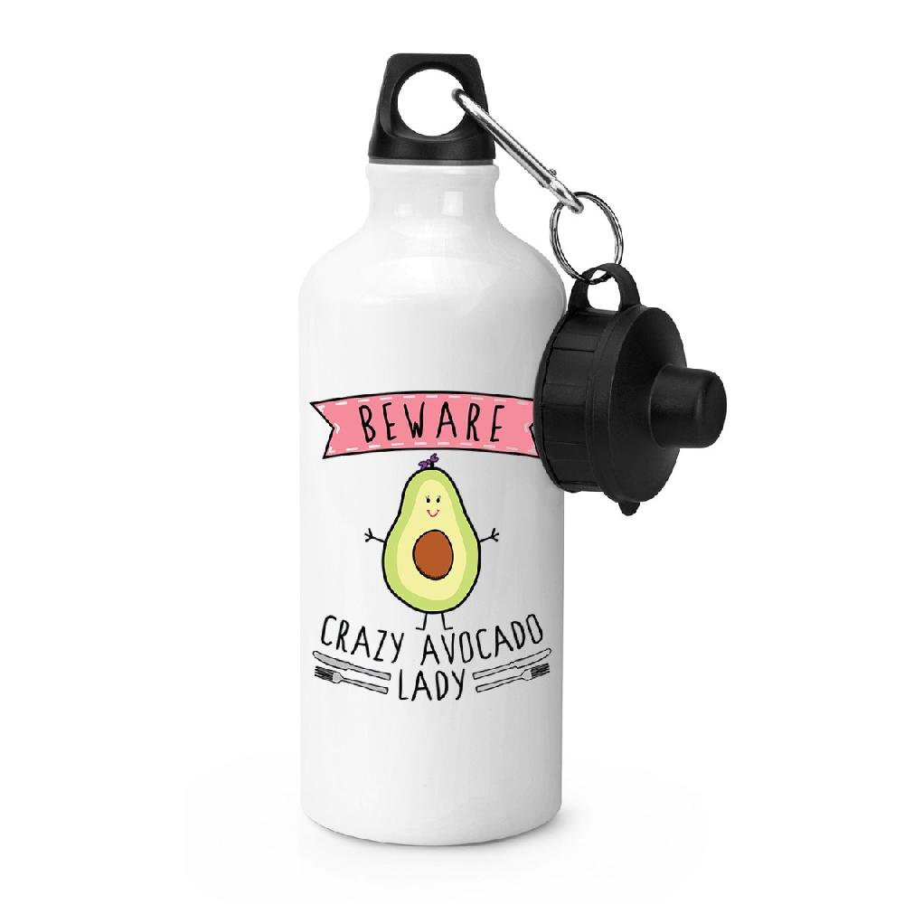 gift base Beware Crazy Avocado Lady Sports Bottle