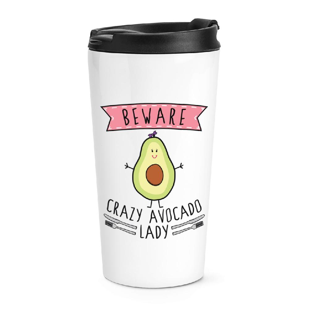 gift base Beware Crazy Avocado Lady Travel Mug Cup