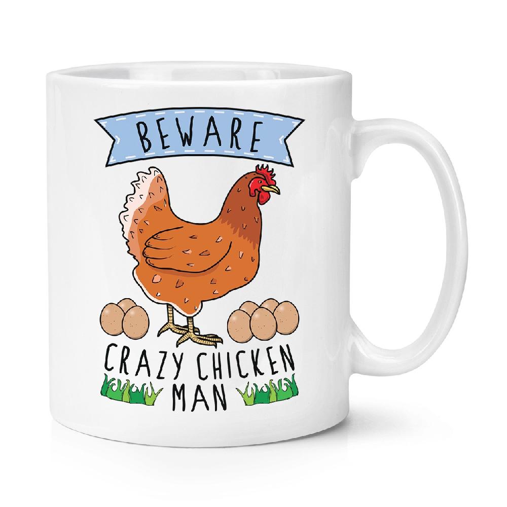 gift base Beware Crazy Chicken Man 10oz Mug Cup