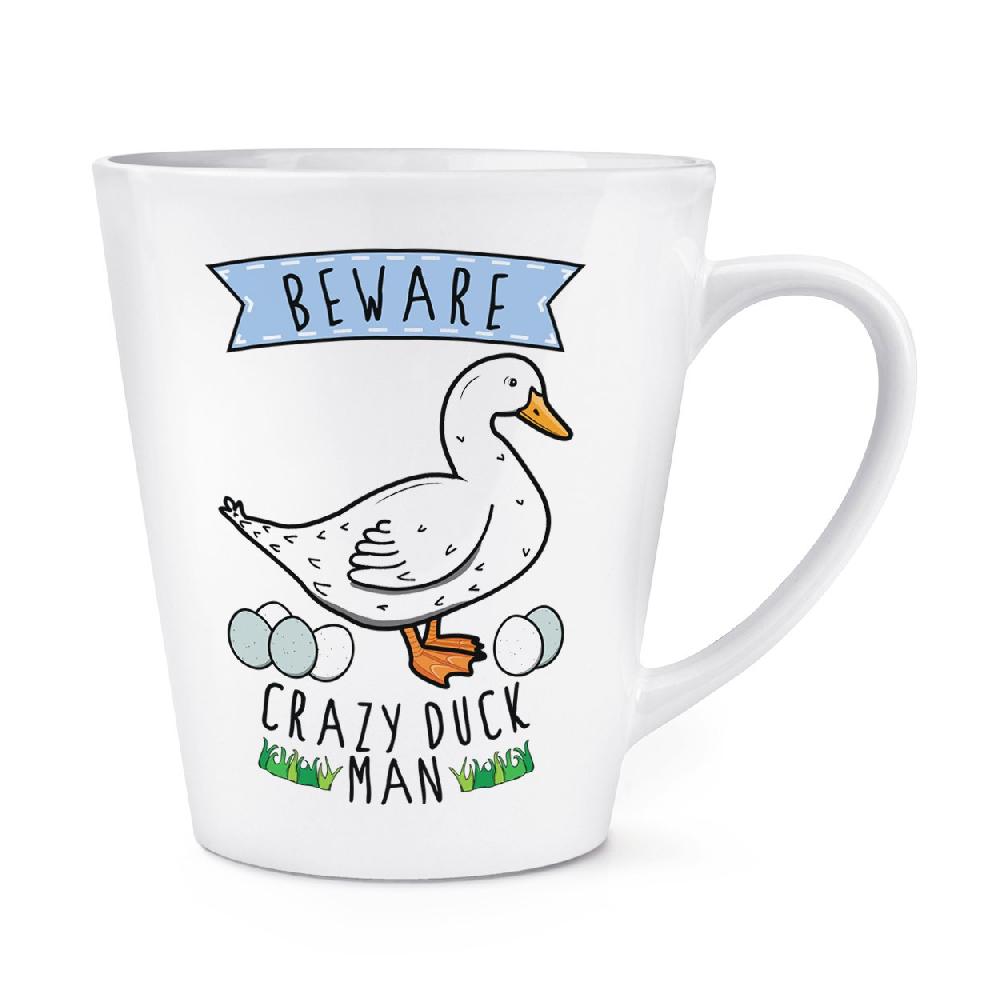 gift base Beware Crazy Duck Man 12oz Latte Mug Cup