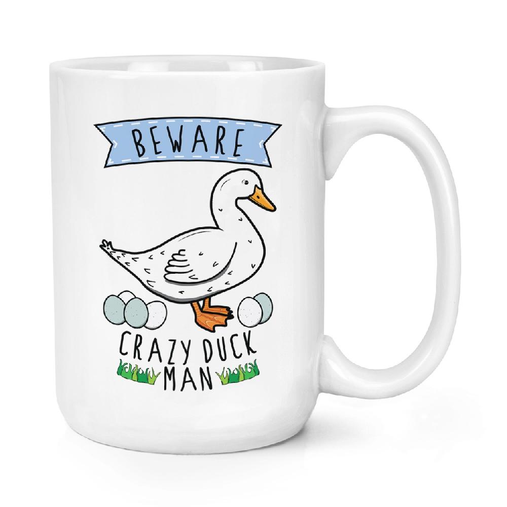 gift base Beware Crazy Duck Man 15oz Large Mug Cup