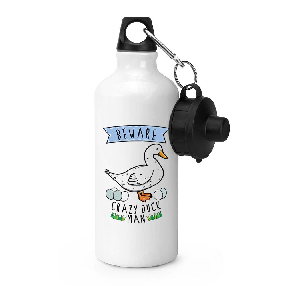 gift base Beware Crazy Duck Man Sports Bottle