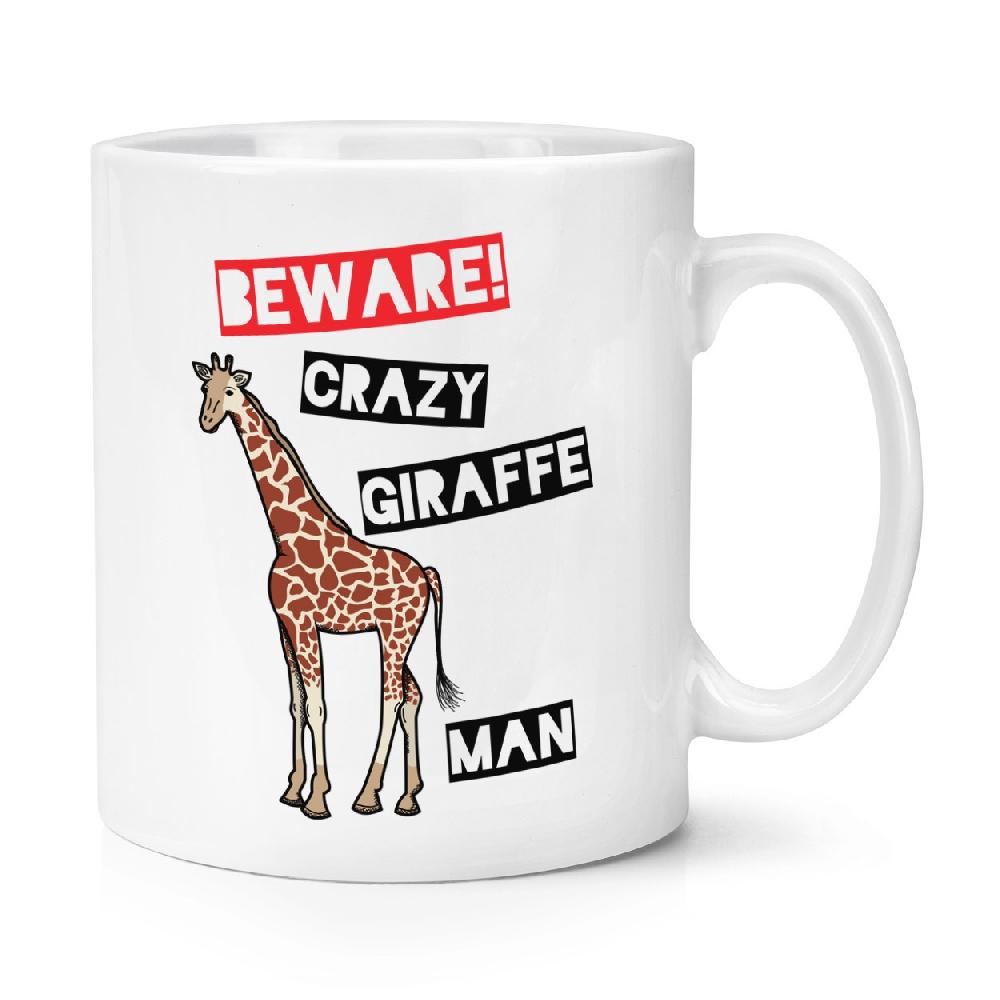 gift base Beware Crazy Giraffe Man 10oz Mug Cup