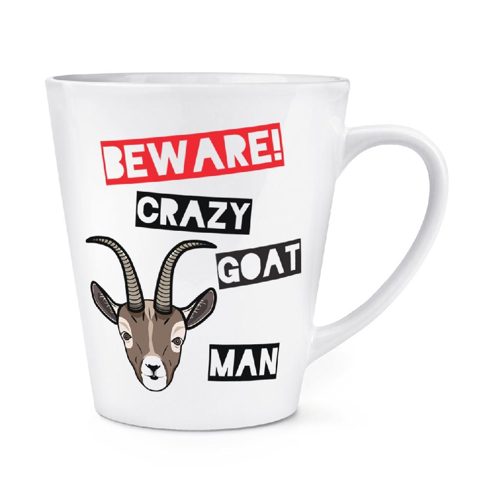 gift base Beware Crazy Goat Man 12oz Latte Mug Cup