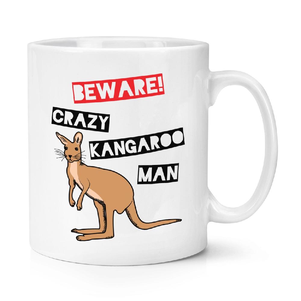 gift base Beware Crazy Kangaroo Man 10oz Mug Cup