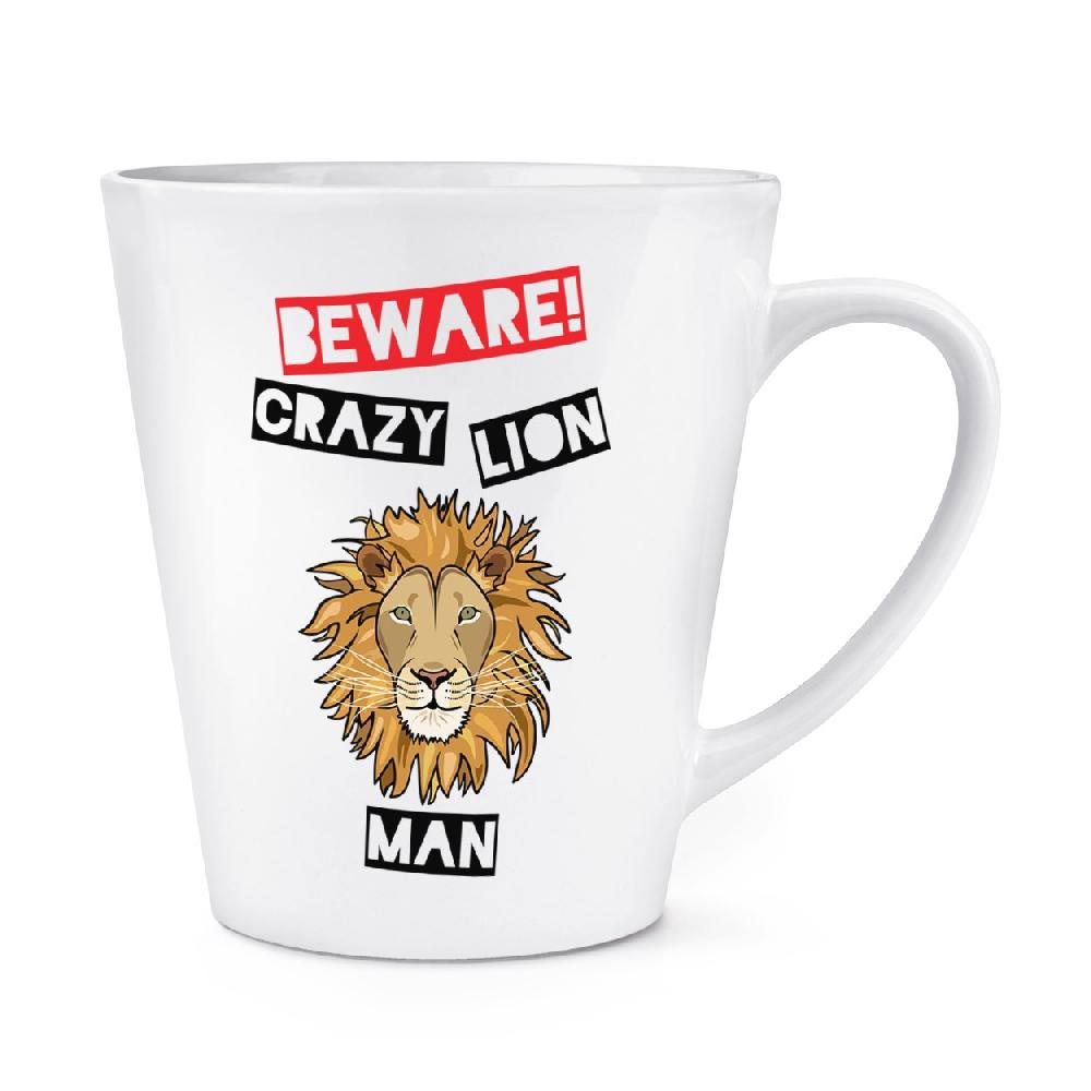 gift base Beware Crazy Lion Man 12oz Latte Mug Cup