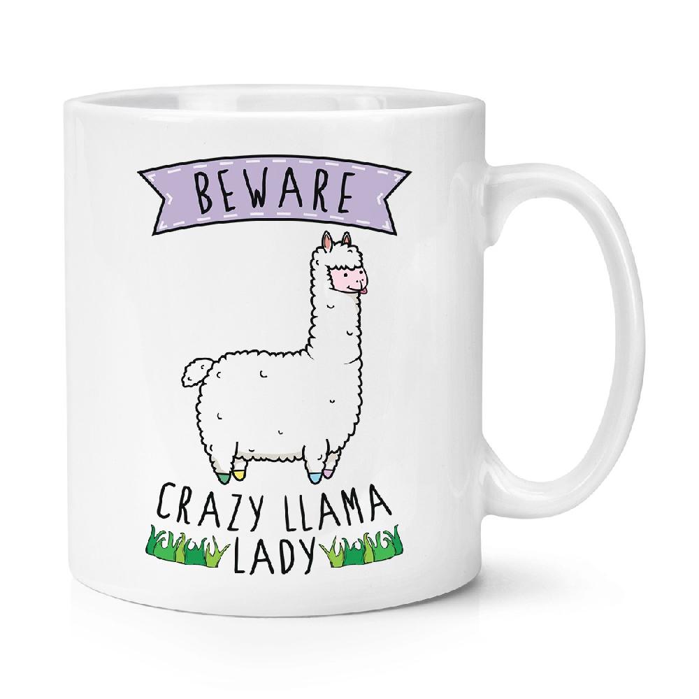gift base Beware Crazy Llama Lady 10oz Mug Cup