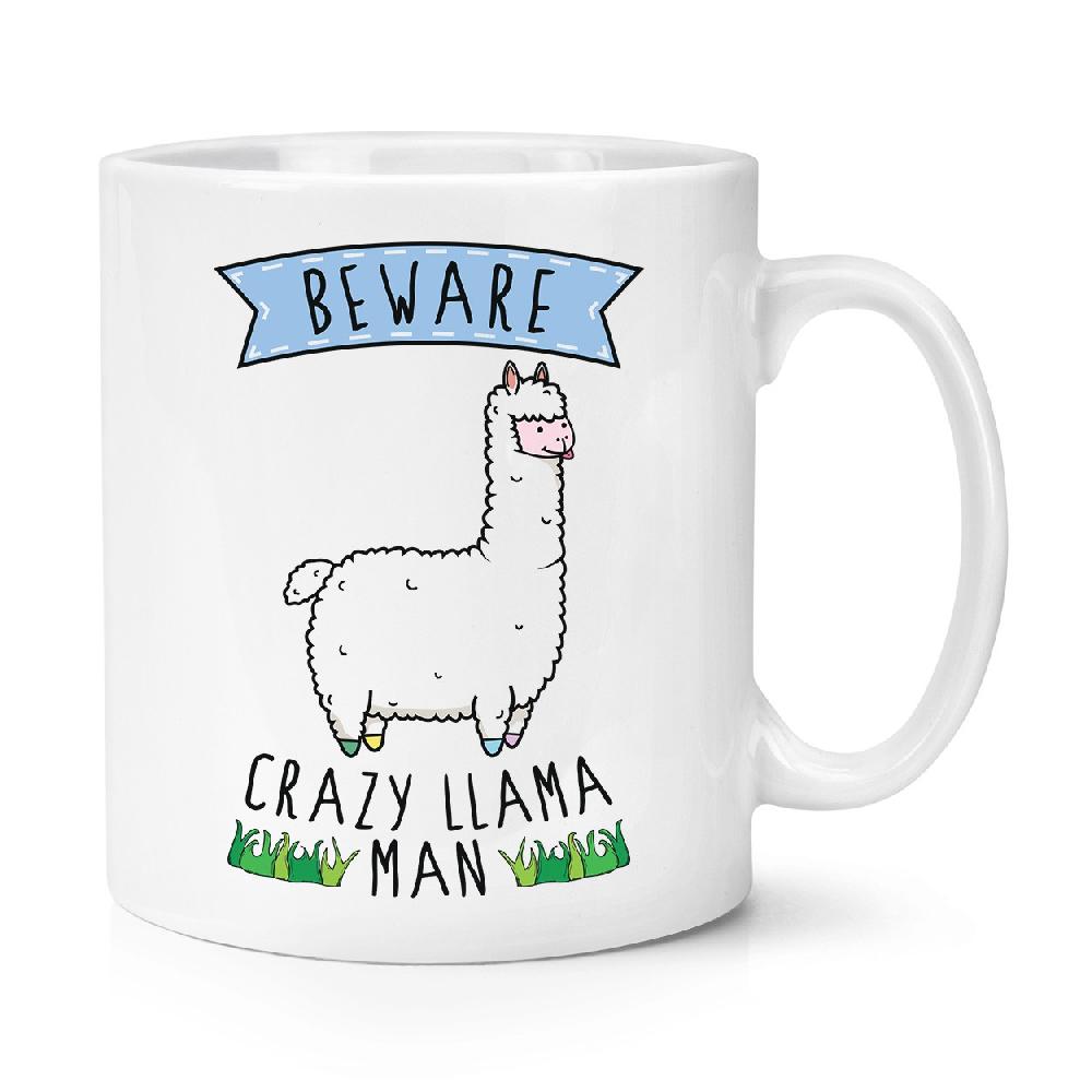 gift base Beware Crazy Llama Man 10oz Mug Cup