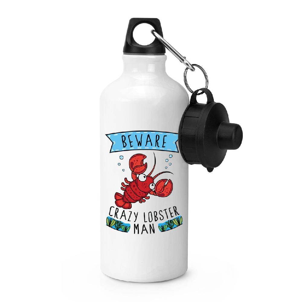 gift base Beware Crazy Lobster Man Sports Bottle