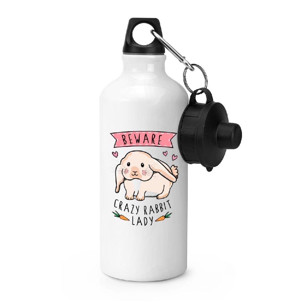 gift base Beware Crazy Rabbit Lady Sports Bottle