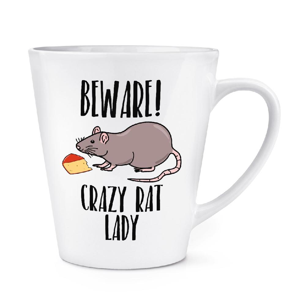 gift base Beware Crazy Rat Lady 12oz Latte Mug Cup