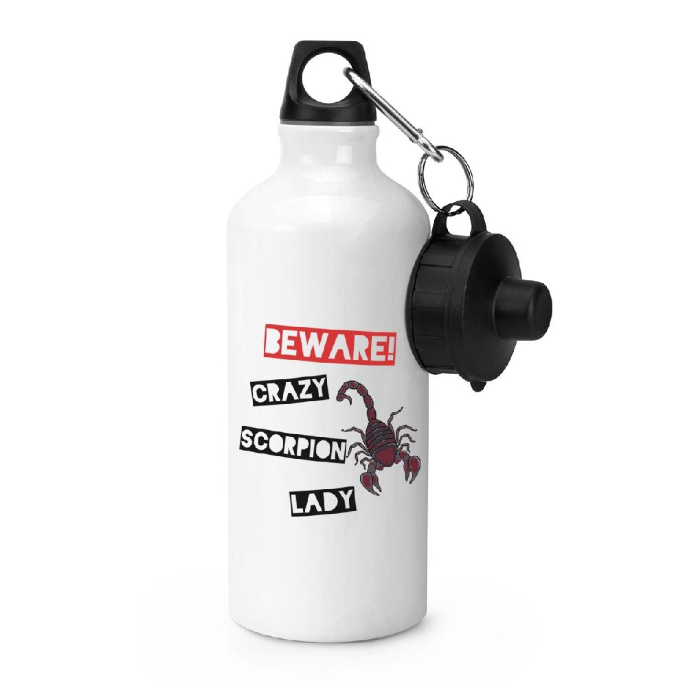 gift base Beware Crazy Scorpion Lady Sports Bottle
