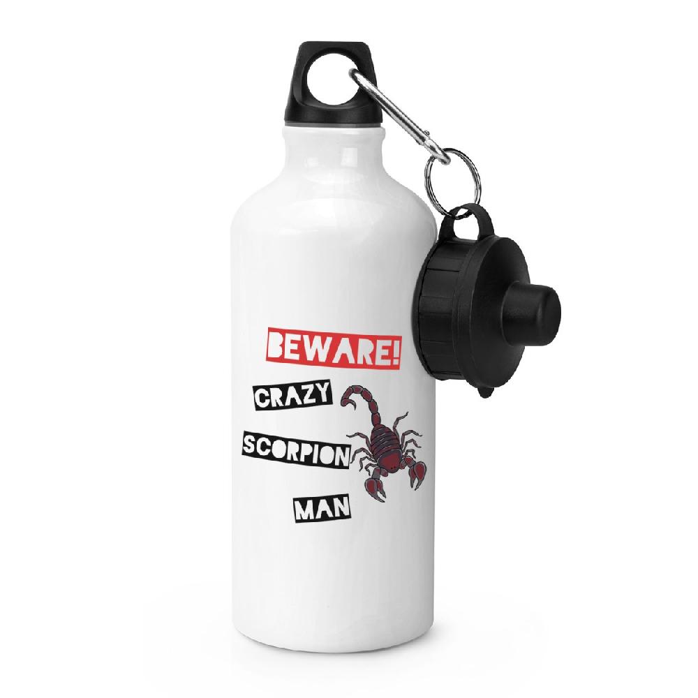 gift base Beware Crazy Scorpion Man Sports Bottle