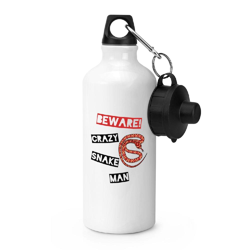 Gift Base Beware Crazy Snake Man Sports Bottle
