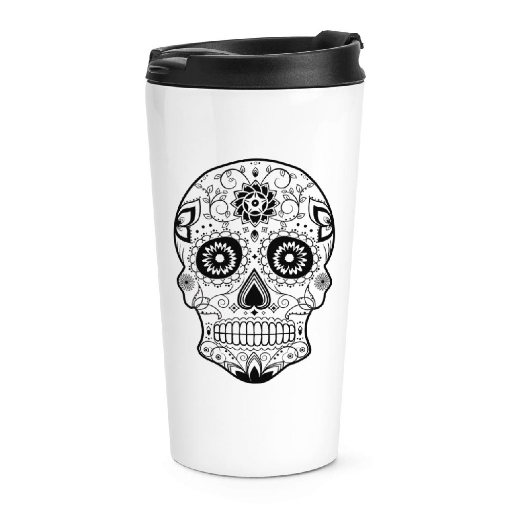 gift base Black Sugar Candy Skull Travel Mug Cup