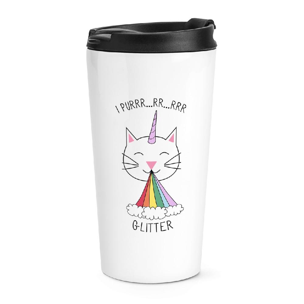 gift base Caticorn I Purr Glitter Travel Mug Cup