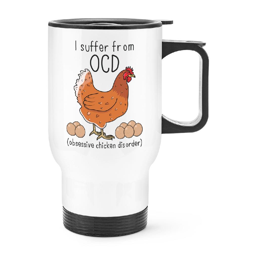 gift base Chicken OCD Travel Mug Cup With Handle