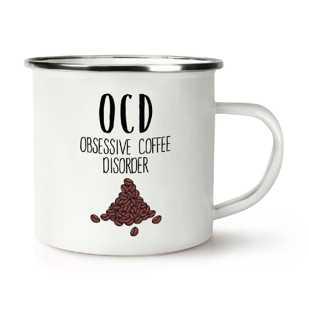 gift base Coffee OCD Retro Enamel Mug Cup