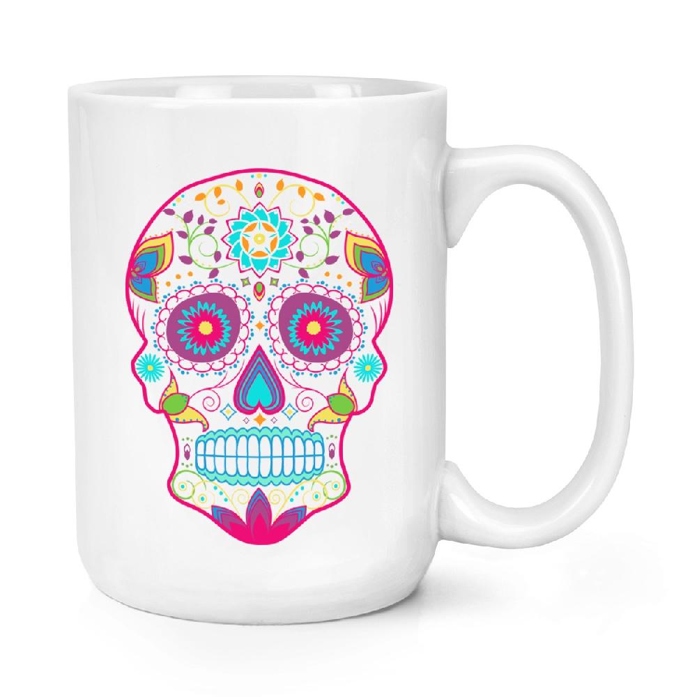gift base Colourful Sugar Skull 15oz Large Mug Cup