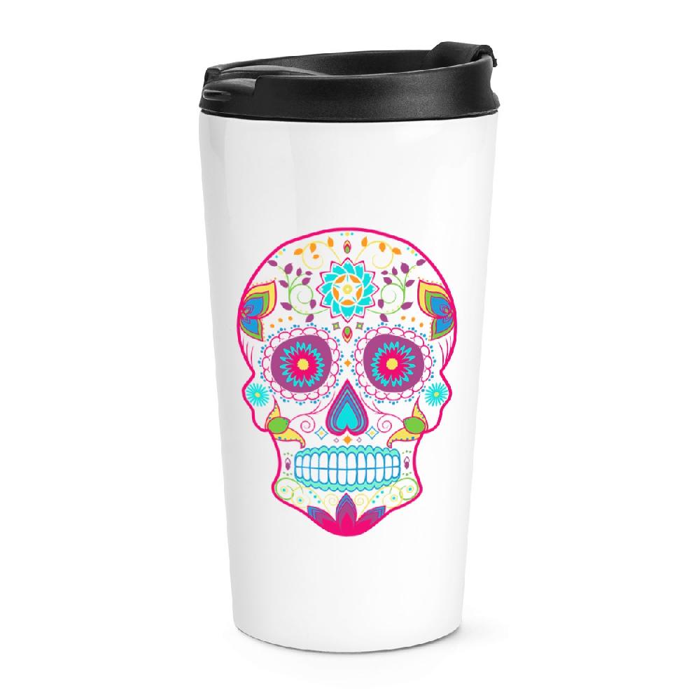 gift base Colourful Sugar Skull Travel Mug Cup