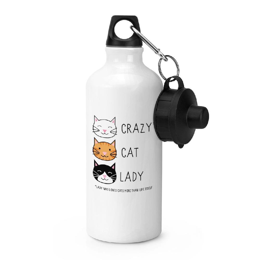 gift base Crazy Cat Lady Sports Bottle