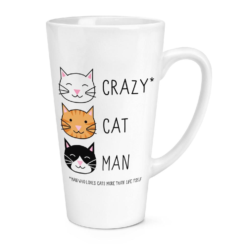 gift base Crazy Cat Man 17oz Large Latte Mug Cup