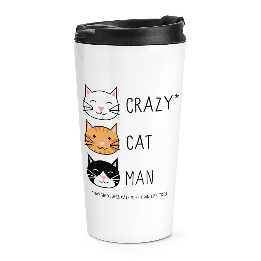 gift base Crazy Cat Man Travel Mug Cup