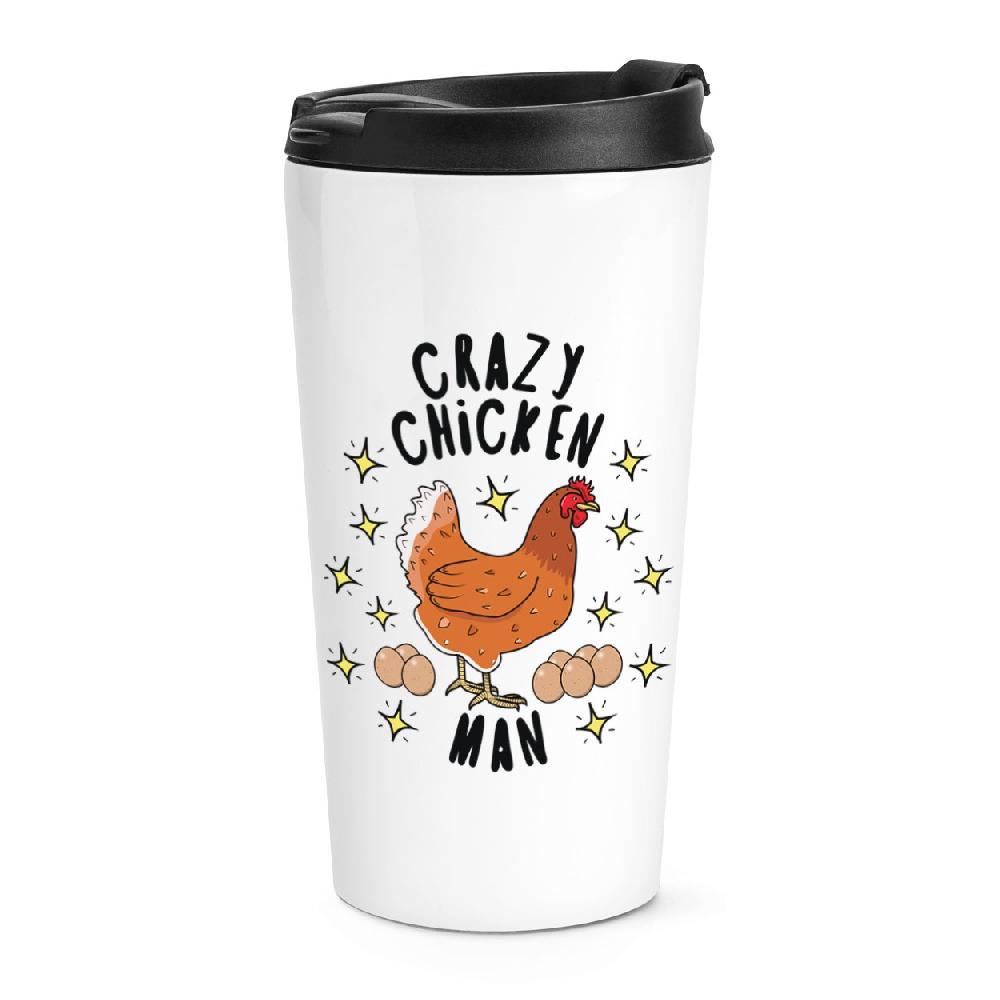 gift base Crazy Chicken Man Stars Travel Mug Cup