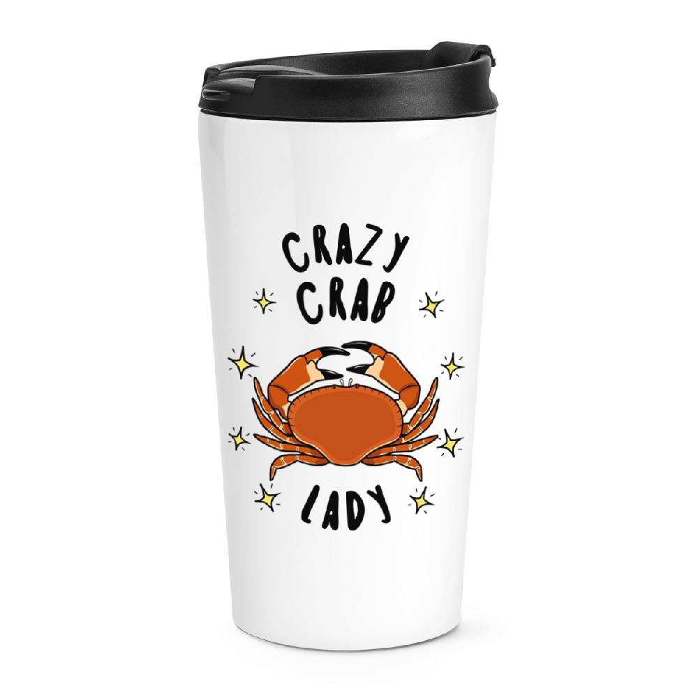 gift base Crazy Crab Lady Stars Travel Mug Cup